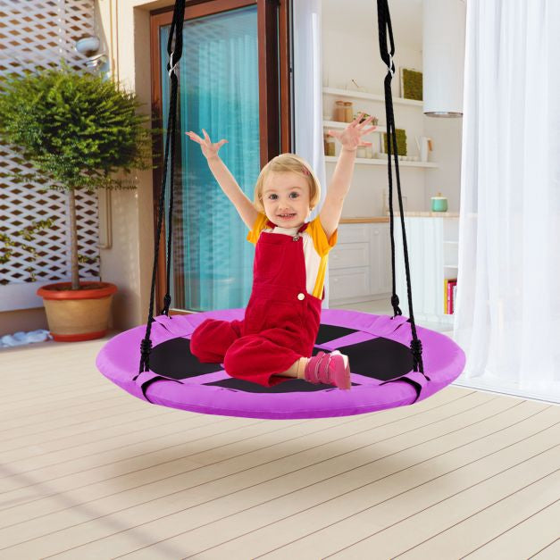 Schommel met schotel van 102 cm (40 inch), geschikt voor binnen en buiten, in hoogte verstelbaar.
