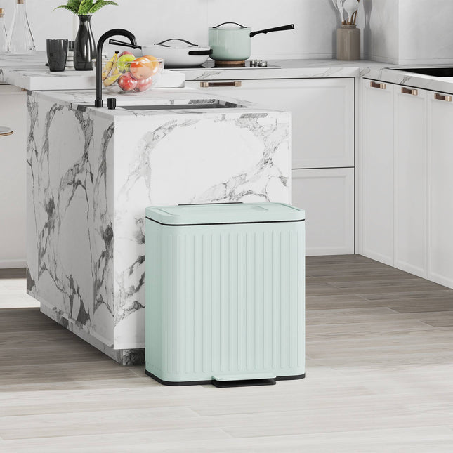40L Dual Pedal Bin, Metal, 2 x 20L Capacity