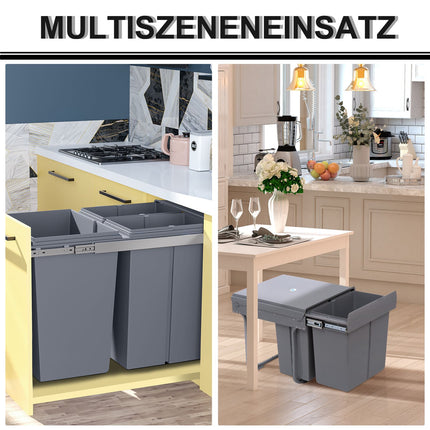 Výsuvný odpadkový koš 40L se 3 přihrádkami do kuchyně