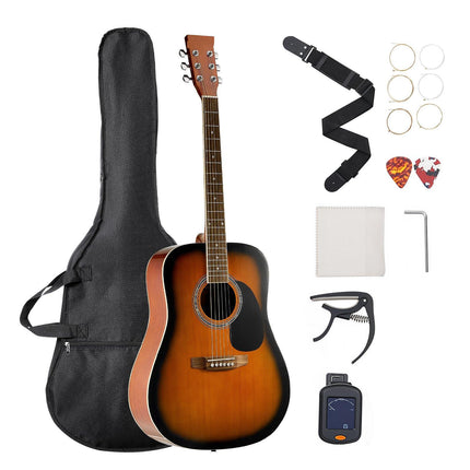 41-Inch Dreadnought Acoustic Guitar Bundle, Gig Bag, Sunburst