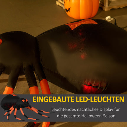 Velký nafukovací pavouk 43 cm s LED světly na Halloween