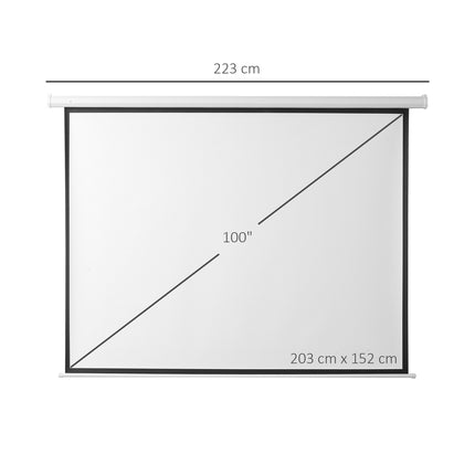 Elektrické projekční plátno 4:3 203x152 cm s dálkovým ovládáním