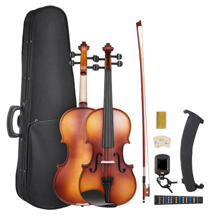 4/4 Violin Set, Solid Wood, Case Bow Tuner