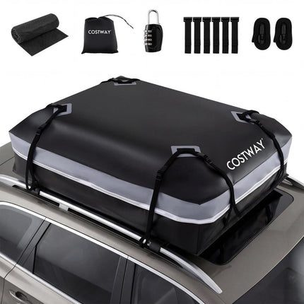 Střešní box na auto 450L, vodotěsné PVC, protiskluzová podložka, zámek