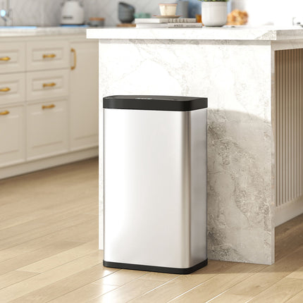 45L Sensor Trash Can, Soft-Close Lid, Stainless Steel