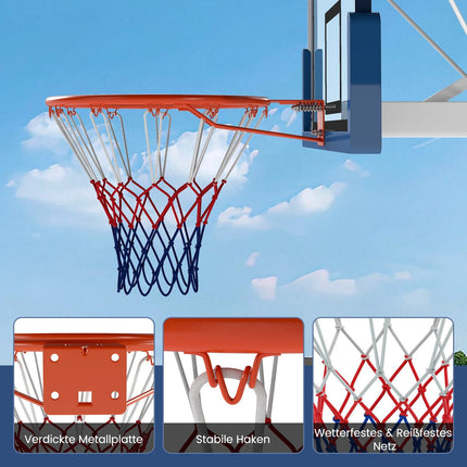 Basketbalový koš 45cm se síťkou – na stěnu, odolný počasí