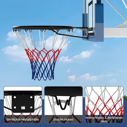 Basketbalový koš 45cm se síťkou odolnou počasí na stěnu