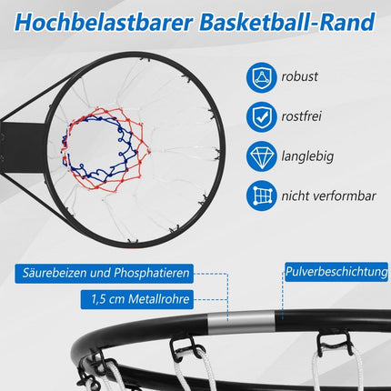 Vnitřní basketbalový koš 45cm se síťkou na dveře i stěnu