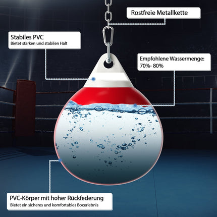 Boxovací pytel 45 cm plněný vodou s nastavitelným řetězem
