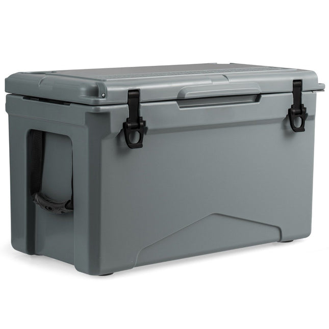 47L geïsoleerde koelbox draagbare warmtecontainer met flesopener en afvoersysteem 69 x 37 x 42 cm grijs