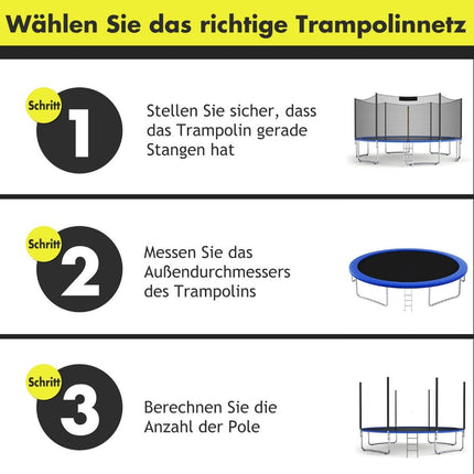 Ochranná síť na trampolínu Ø 487 cm, náhradní vnější síť na zahradní trampolíny se zipem