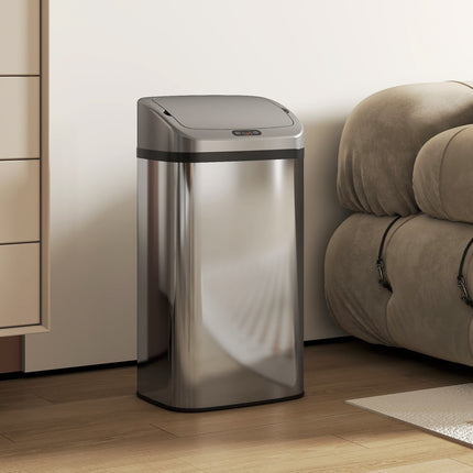 48L Sensor Trash Can, Auto-Close, Stainless Steel