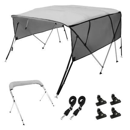 4-Bow Bimini Top, 600D, Mesh Sidewalls, 8 Ft