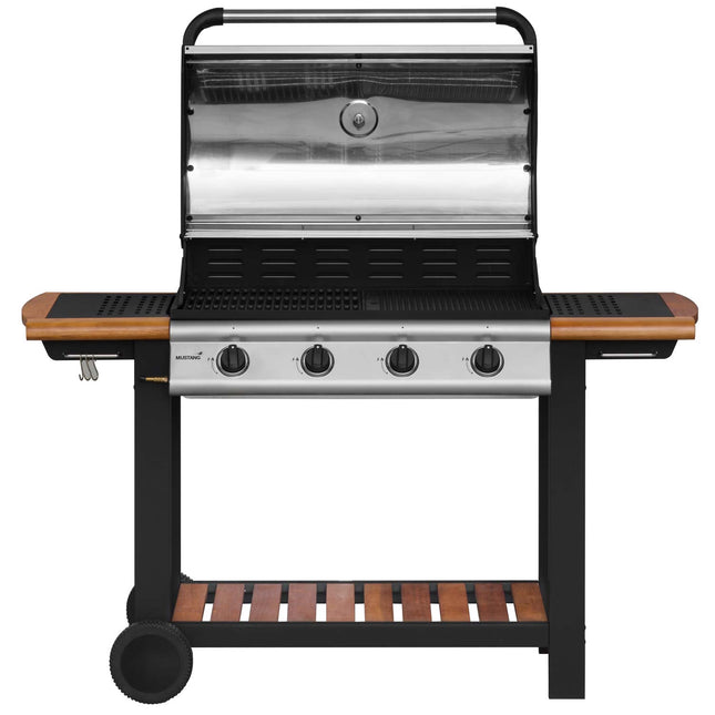 Plynový gril se 4 litinovými hořáky, grilovací plocha 77x41 cm
