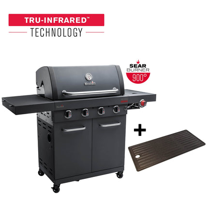 4-Brenner Gasgrill mit Infrarot-Keramikbrenner, Gusseisenroste