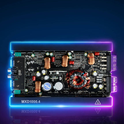4-Channel Car Amplifier, Class D, Bridgeable, 4x500W