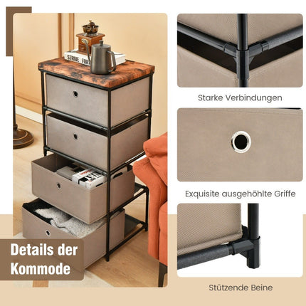 4-Drawer Fabric Dresser for Bedroom Storage, 42x33.5x84.5 cm