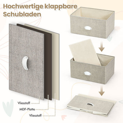 4-Drawer Fabric Dresser with Metal Frame, 45x30x94 cm
