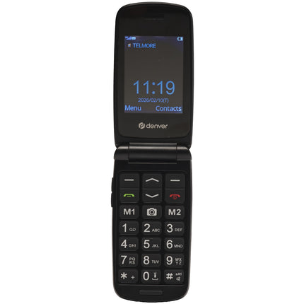 4G véčkový telefon pro seniory s SOS tlačítkem, 2.4" displej, černá