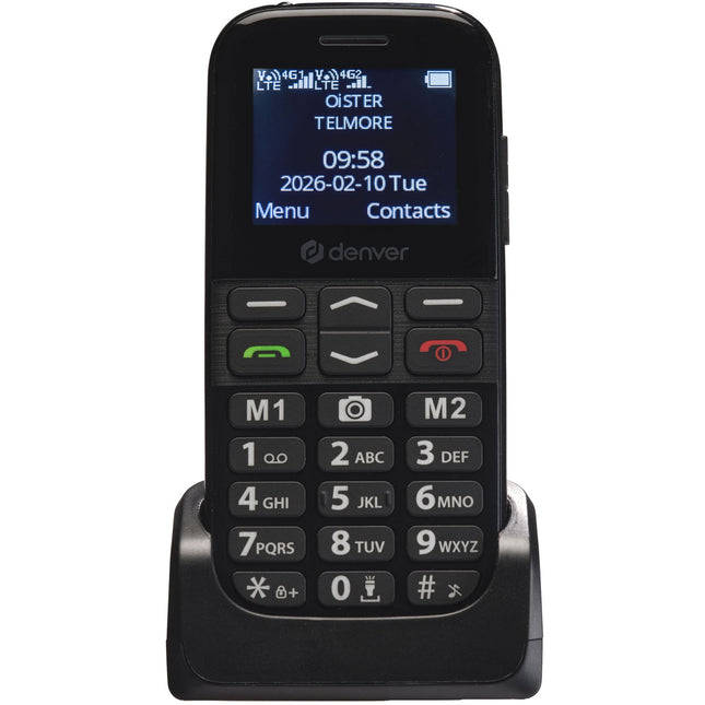4G telefon pro seniory, Dual SIM, SOS tlačítko, FM rádio, černá
