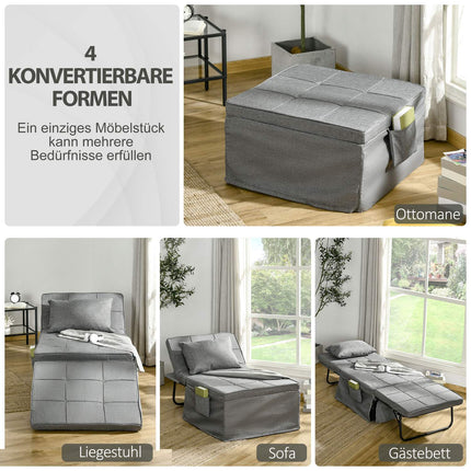 Skládací hostinská postel a taburet 4v1 s nastavitelnou výškou