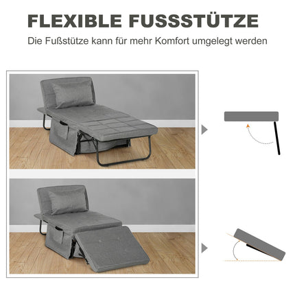 Skládací hostinská postel a taburet 4v1 s nastavitelnou výškou