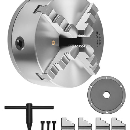 4-Jaw Lathe Chuck, 8 Inch, Self-Centering, 1-1/2-8