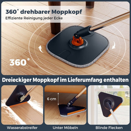 Mop se ždímacím kbelíkem 4L a otočnou hlavicí 360°
