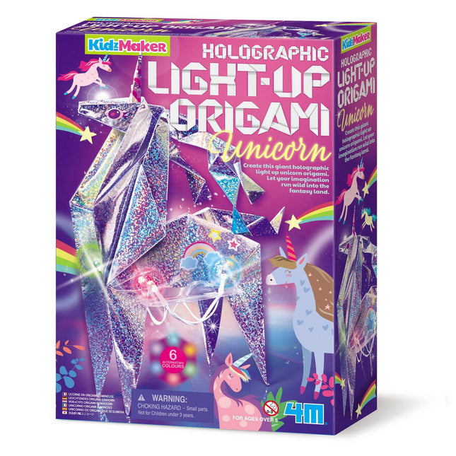 4M Kidzmaker kreativní sada Svítící holografický origami jednorožec