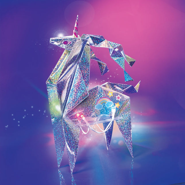 4M Kidzmaker kreativní sada Svítící holografický origami jednorožec