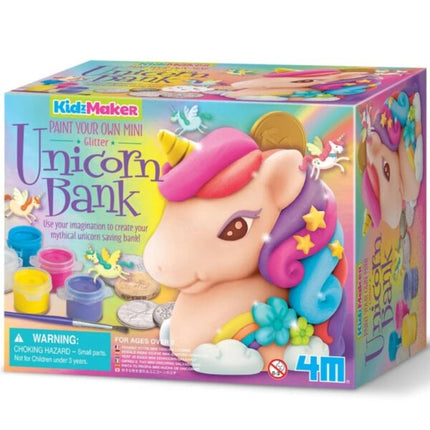 4M Kidzmaker Namaluj si mini třpytivou pokladničku jednorožec