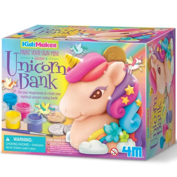 4M Kidzmaker Paint Your Own Mini Glitter Unicorn Bank