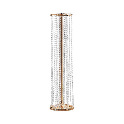 4-Pack 35.4in Crystal Wedding Flower Stands, Gold Iron