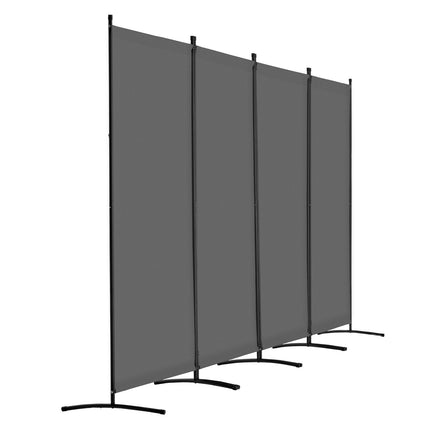 4-Panel Folding Room Divider Privacy Screen, Gray