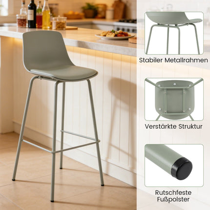 Sada 4 barových stoliček, umělá kůže, ergonomické opěradlo