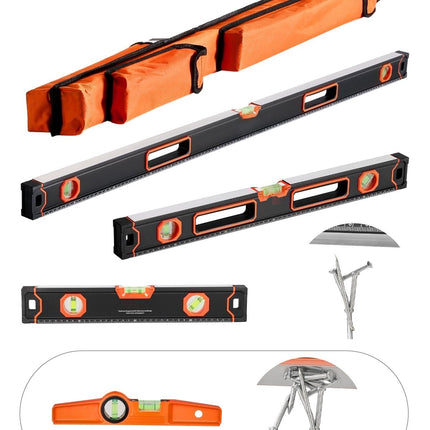 4-Piece Box Level Set 48-24-16-10 In, Magnetic