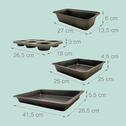 4-Piece Non-Stick Bakeware Set – Carbon Steel
