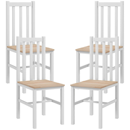 Sada 4 jídelních židlí z masivu, moderní design, přírodní