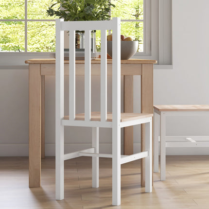 Sada 4 jídelních židlí z masivu, moderní design, přírodní