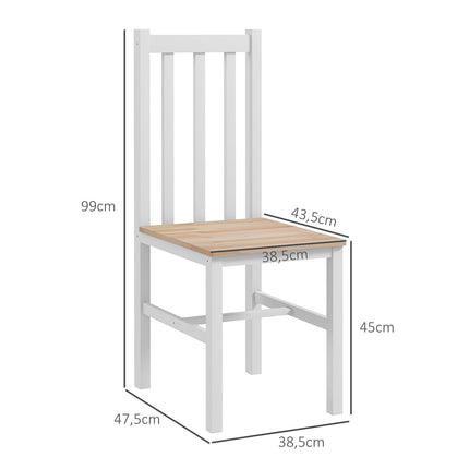 Sada 4 jídelních židlí z masivu, moderní design, přírodní
