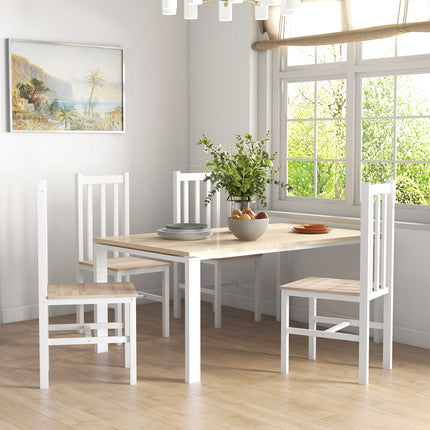 Sada 4 jídelních židlí z masivu, moderní design, přírodní