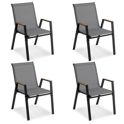 4 stohovatelné zahradní židle, prodyšná tkanina Teslin