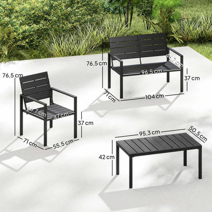 Terasový nábytek 4 ks z HDPE, odolný počasí