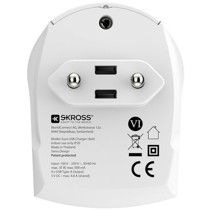 4portová USB nabíječka EU