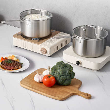 4 Qt Stainless Steel Saucepan with Glass Lid, Tri-Ply
