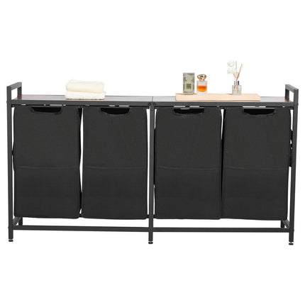 4-Section Laundry Sorter with Tabletop, Pull-Out Bags