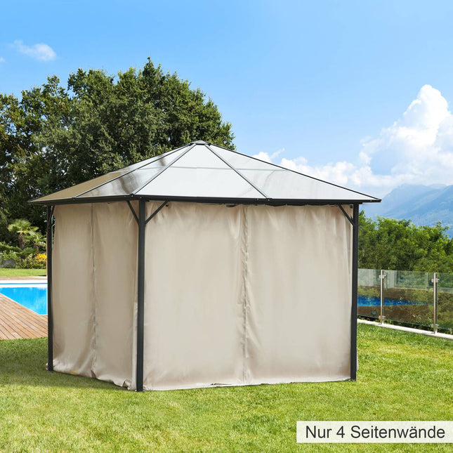 Béžové boční stěny k pavilonu 3x3M – sada 4 ks, polyester