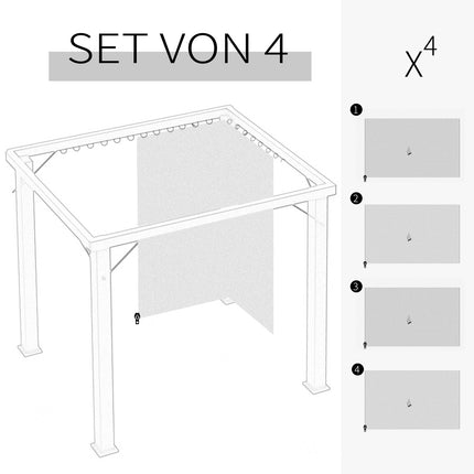 Béžové boční stěny k pavilonu 3x3M – sada 4 ks, polyester