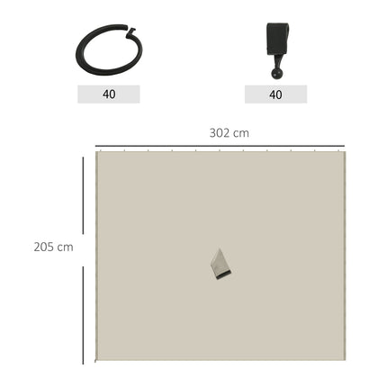 Béžové boční stěny k pavilonu 3x3M – sada 4 ks, polyester