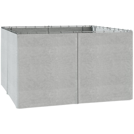 Boční stěny k altánu, světle šedý polyester, 3x4m, sada 4 ks